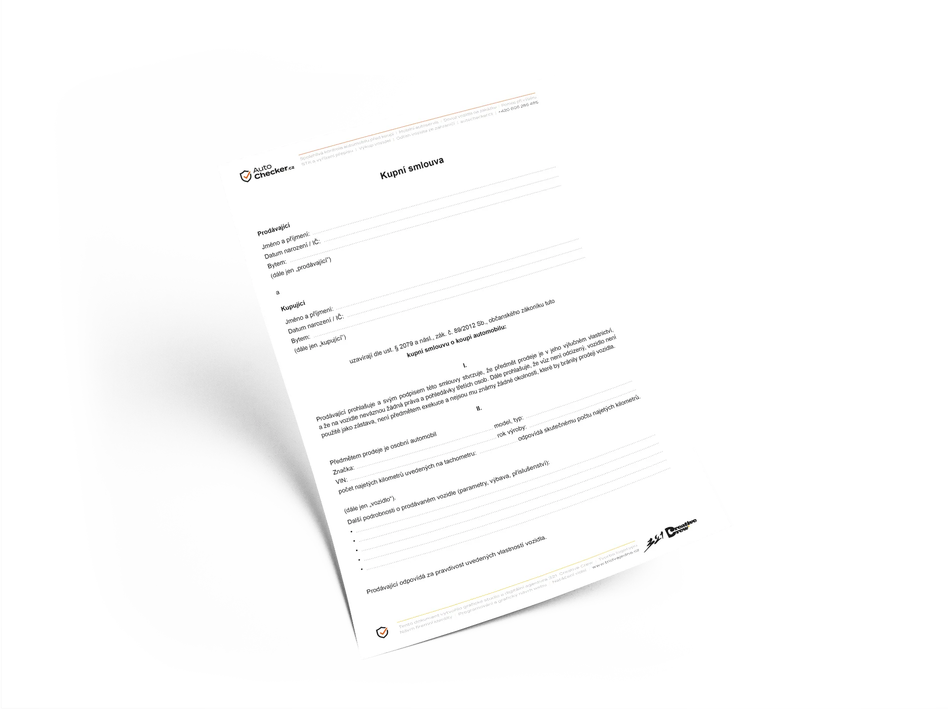 Kupní smlouva na auto